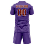 Custom Light Purple Coral Red Soccer Set