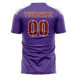 Custom Light Purple Coral Red Soccer Jersey