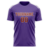 Custom Light Purple Coral Red Soccer Jersey