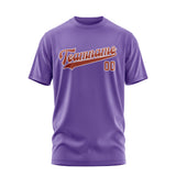 Custom Light Purple Coral Red T-Shirt