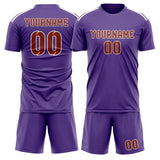 Custom Light Purple Coral Red Soccer Set