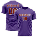 Custom Light Purple Coral Red Soccer Jersey