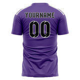 Custom Light Purple Black Soccer Jersey