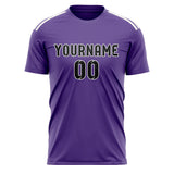 Custom Light Purple Black Soccer Jersey
