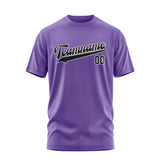 Custom Light Purple Black T-Shirt