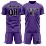 Custom Light Purple Black Soccer Set