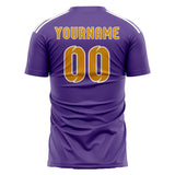 Custom Light Purple Yellow Soccer Jersey