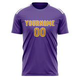 Custom Light Purple Yellow Soccer Jersey