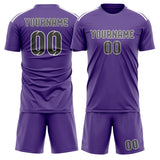 Custom Light Purple Dark Grey Soccer Set