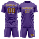 Custom Light Purple Khaki Soccer Set