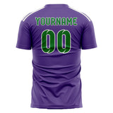 Custom Light Purple Emerald Green Soccer Jersey