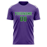 Custom Light Purple Emerald Green Soccer Jersey