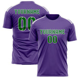 Custom Light Purple Emerald Green Soccer Jersey