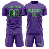 Custom Light Purple Emerald Green Soccer Set