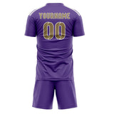 Custom Light Purple Light Khaki Soccer Set