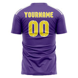 Custom Light Purple Light Yellow Soccer Jersey