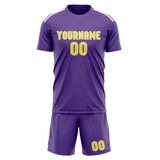 Custom Light Purple Light Yellow Soccer Set
