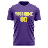 Custom Light Purple Light Yellow Soccer Jersey