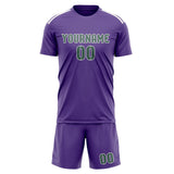 Custom Light Purple Blue Green Soccer Set