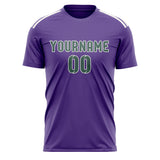 Custom Light Purple Blue Green Soccer Jersey