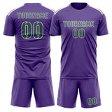 Custom Light Purple Blue Green Soccer Set