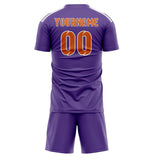 Custom Light Purple Orange Soccer Set