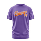 Custom Light Purple Orange T-Shirt