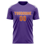 Custom Light Purple Orange Soccer Jersey