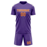 Custom Light Purple Orange Soccer Set