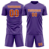 Custom Light Purple Orange Soccer Set