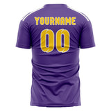Custom Light Purple Gold Soccer Jersey