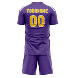 Custom Light Purple Gold Soccer Set