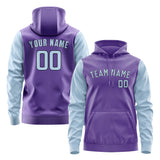 Custom Light Purple Light Blue Hoodie