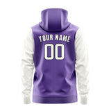 Custom Light Purple White Hoodie 2323181823B31718