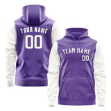 Custom Light Purple White Hoodie