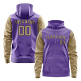 Custom Light Purple Light Khaki Hoodie