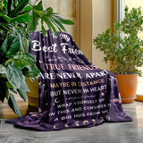 Blanket for Best Friend Gifts - True Friends Are Never Apart Maybe in Distance But Never in Heart - From Friend, Birthday, Christmas, Everyday Encouragement, Inspirational