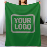 Custom Emerald Green Gray Blanket