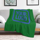 Custom Emerald Green Sky Blue Blanket