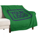 Custom Emerald Green Navy Blue Blanket