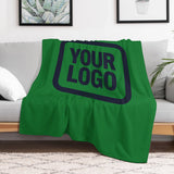 Custom Emerald Green Steel Blue Blanket