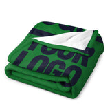 Custom Emerald Green Steel Blue Blanket