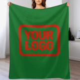 Custom Emerald Green Orange-Red Blanket