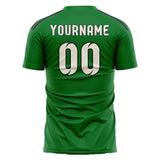 Custom Emerald Green Cream Soccer Jersey