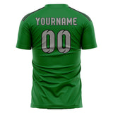 Custom Emerald Green Gray Soccer Jersey