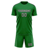 Custom Emerald Green Gray Soccer Set