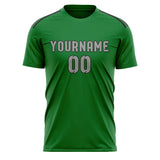 Custom Emerald Green Gray Soccer Jersey