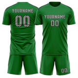 Custom Emerald Green Gray Soccer Set