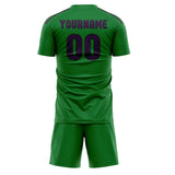Custom Emerald Green Purple Soccer Set