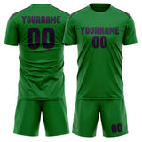 Custom Emerald Green Purple Soccer Set
